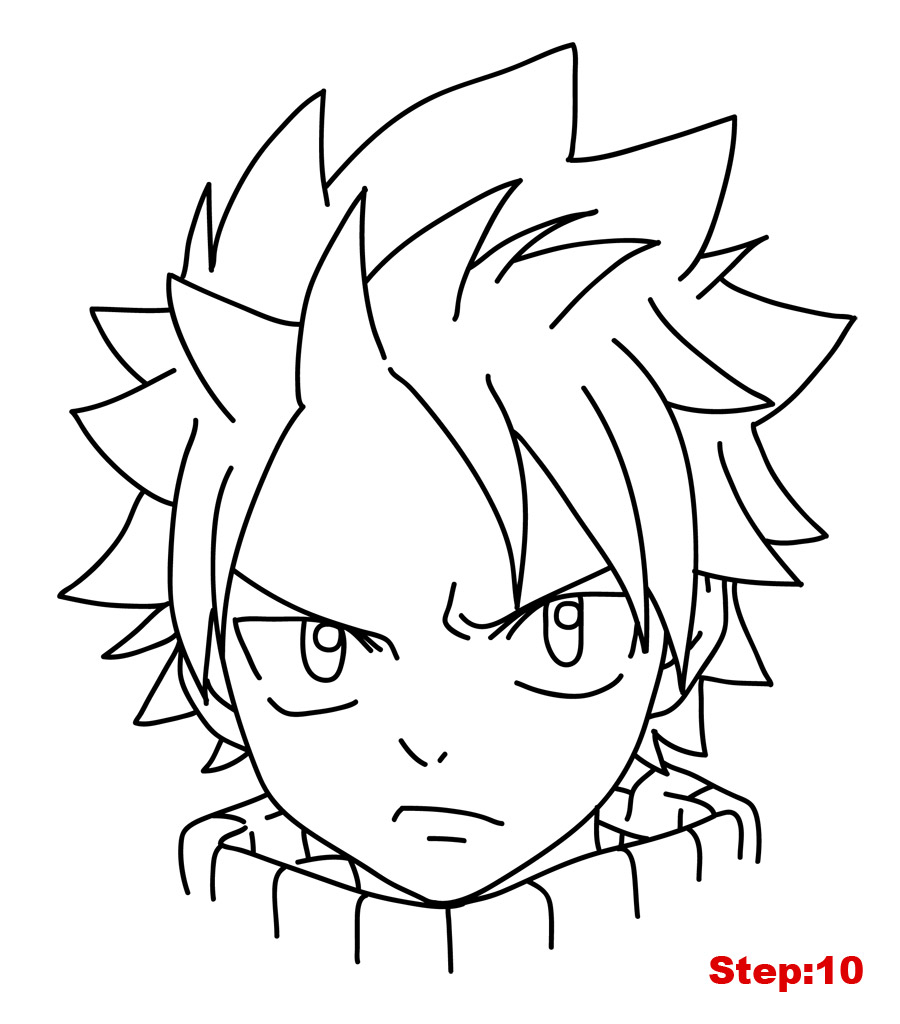 How to Draw Natsu Dragneel, Fairy Tail, Anime Manga