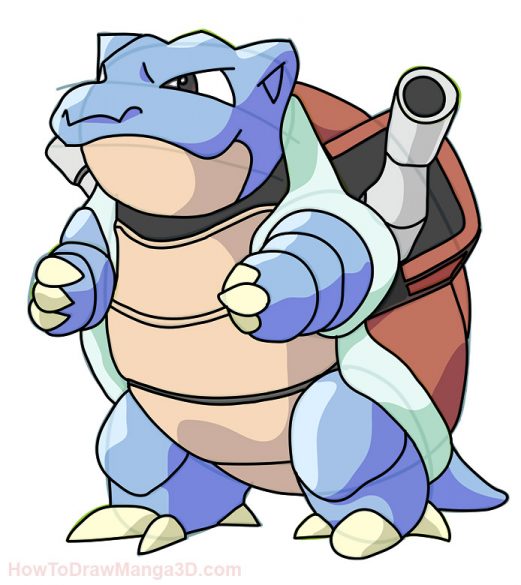 How to draw Blastoise Pokemon - MANGA-JAM.com