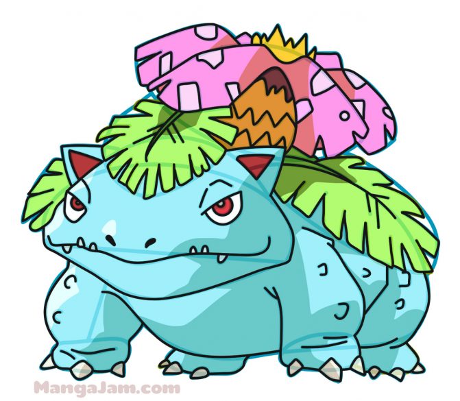 How to Draw Venusaur from Pokemon - MANGA-JAM.com