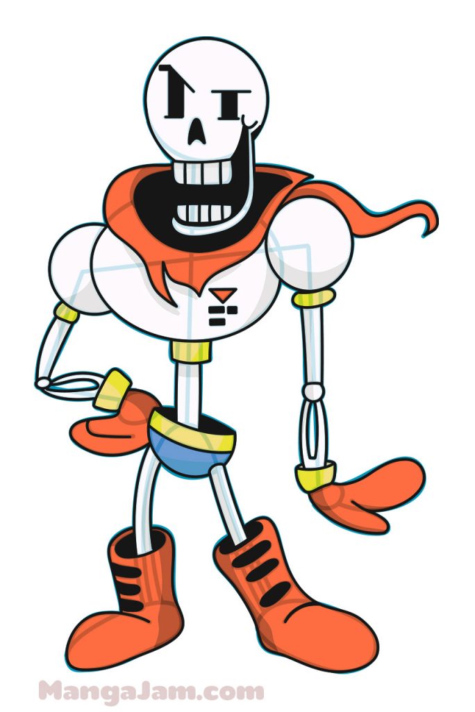 How to Draw Papyrus from Undertale - MANGA-JAM.com