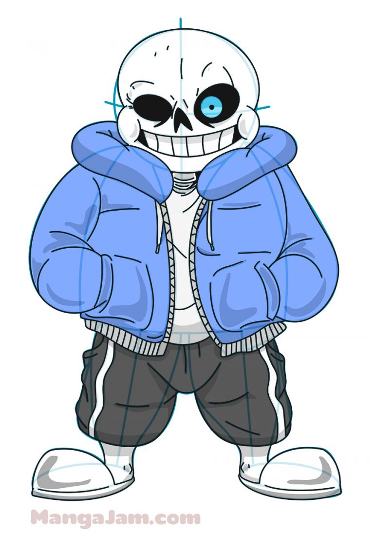 How to Draw Sans from Undertale - MANGA-JAM.com