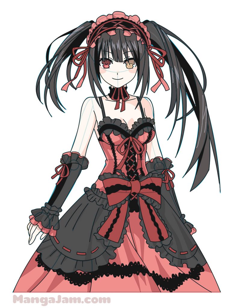 How to Draw Kurumi Tokisaki Spirit from Date a Live - MANGA-JAM.com