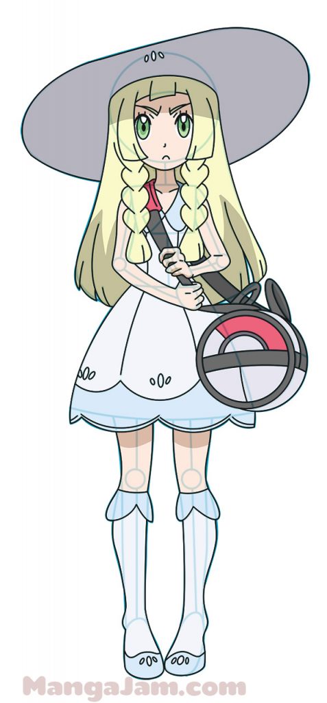 How to Draw Lillie from Pokemon - MANGA-JAM.com