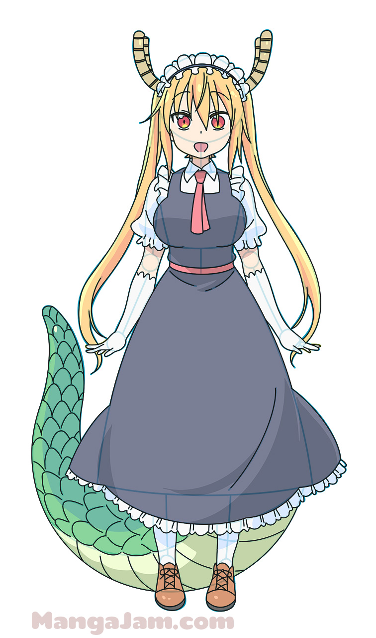 How to Draw Tohru from Kobayashi-san Chi no Maid Dragon - MANGA-JAM.com