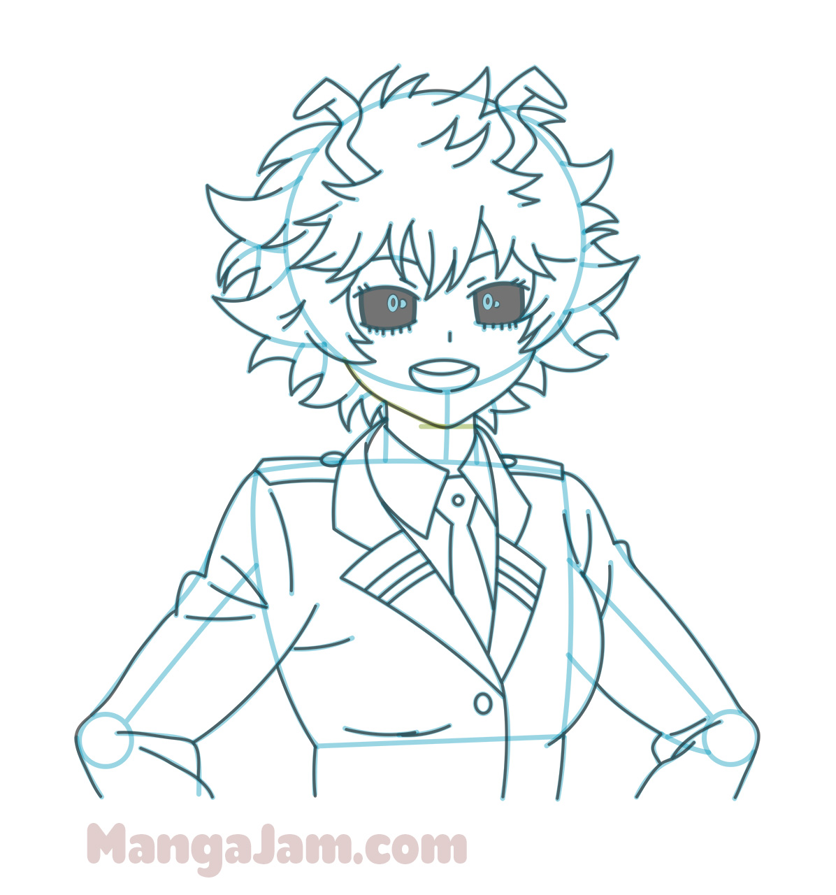 How to Draw Mina Ashido from Boku No Herro Academia - MANGA-JAM.com