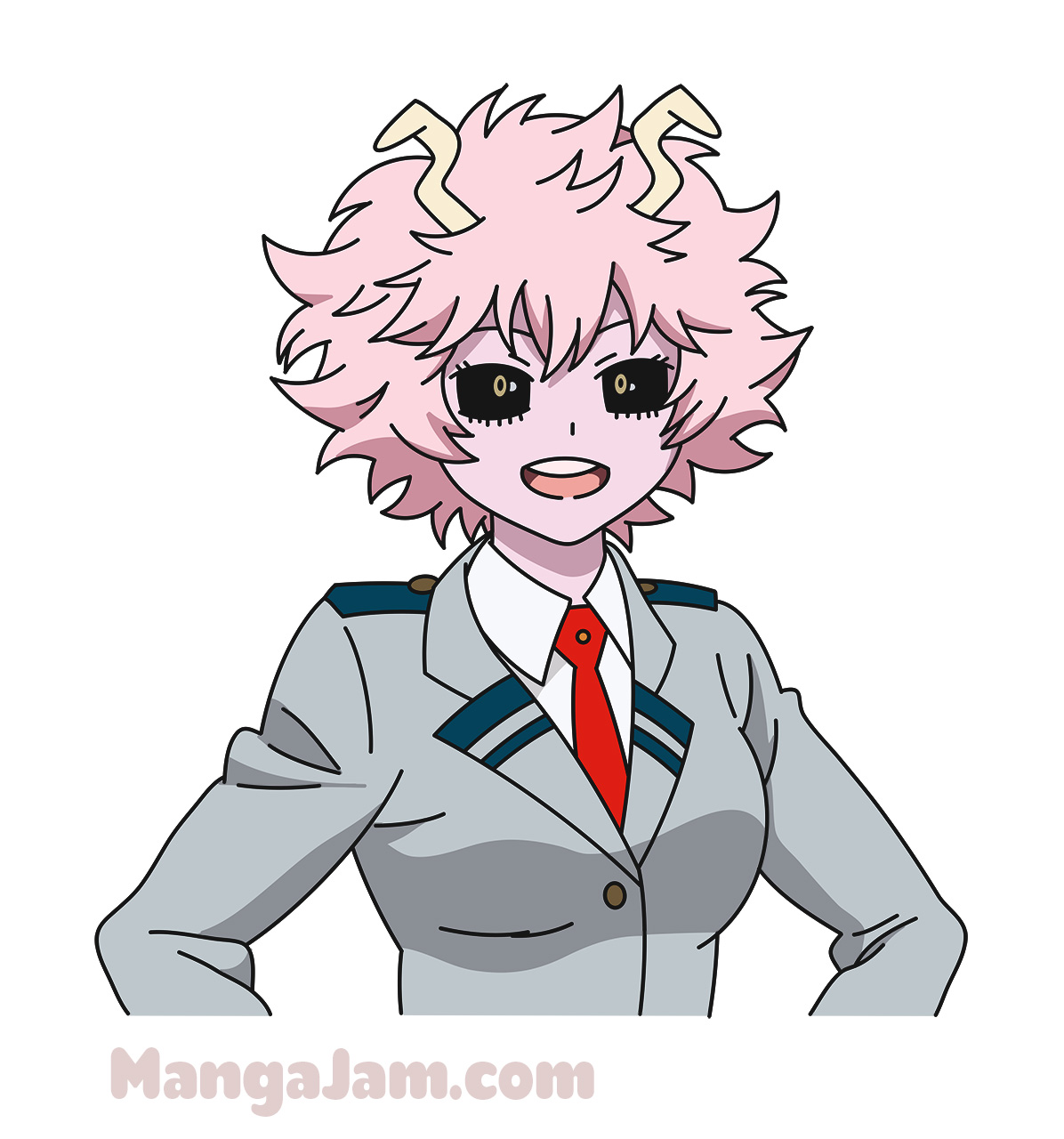 How to Draw Mina Ashido from Boku No Herro Academia - MANGA-JAM.com