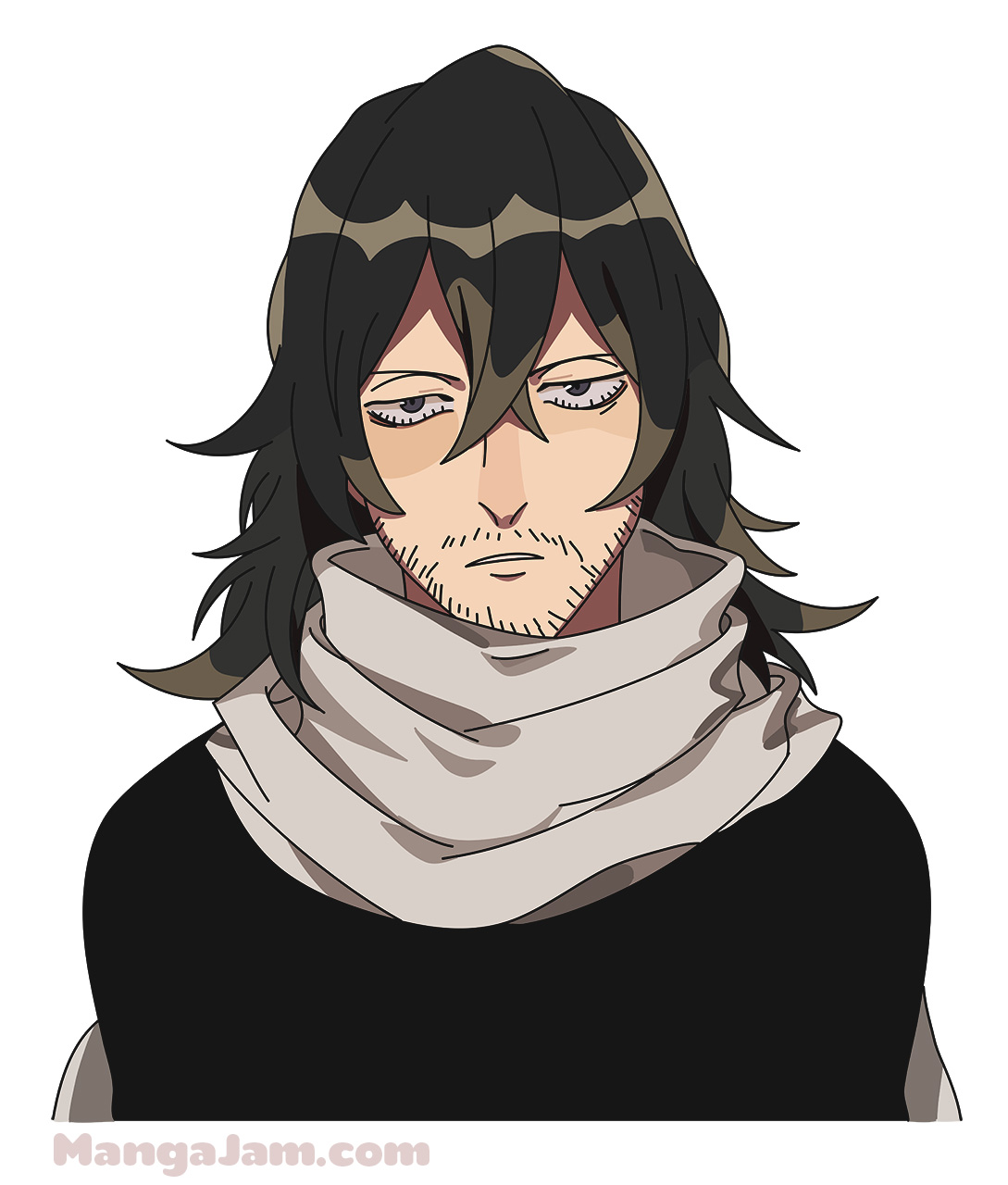 How to Draw Aizawa Shouta from Boku No Hero Academia - MANGA-JAM.com