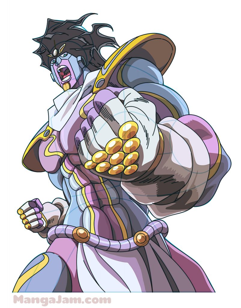 How to Draw Star Platinum from Jojo Bizarre - MANGA-JAM.com