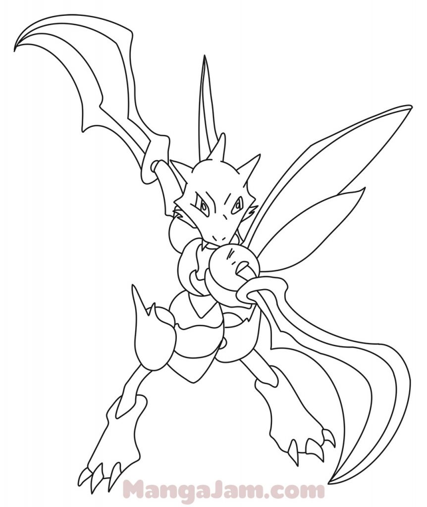 How to Draw Scyther from Pokemon - MANGA-JAM.com