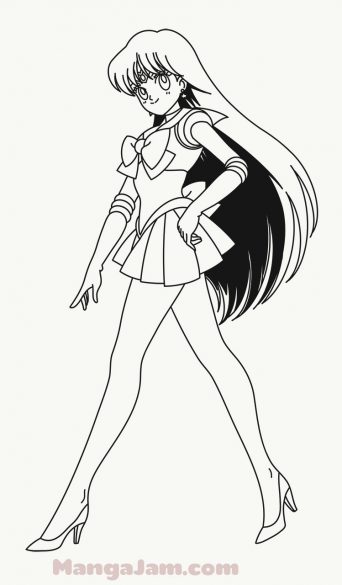 How to Draw Sailor Mars from Sailor Moon - MANGA-JAM.com