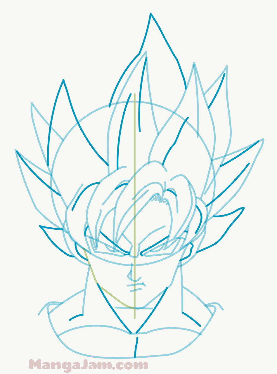 How to draw Goku Super Saiyan step by step. Drawing tutorials for kids and  beginners. | Goku drawing, Goku super saiyan, Goku super