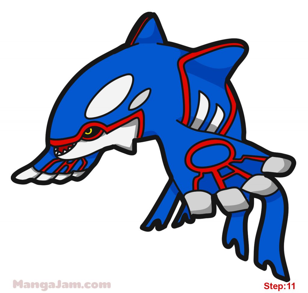 How to Draw Kyogre from Pokemon - MANGA-JAM.com