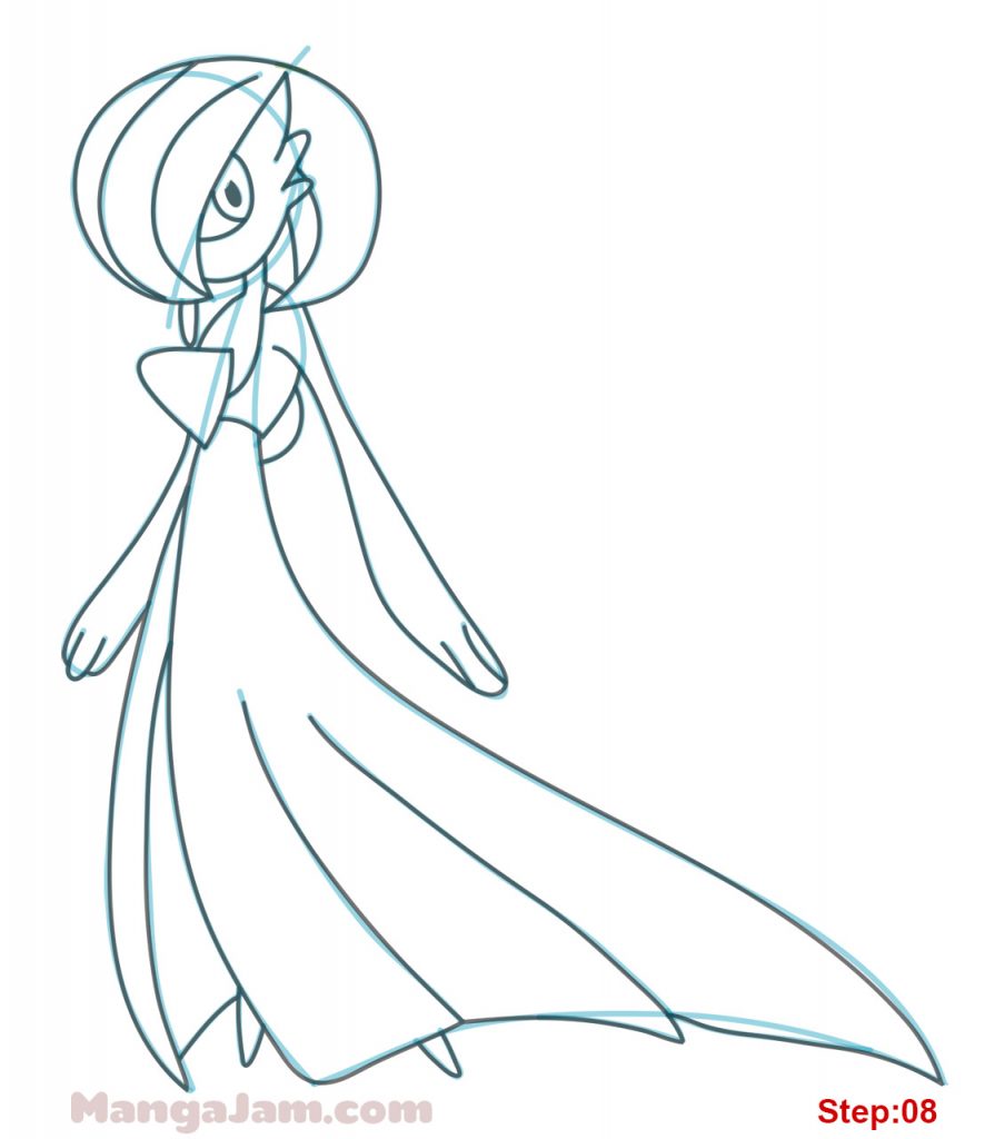 How to Draw Gardevoir from Pokemon - MANGA-JAM.com