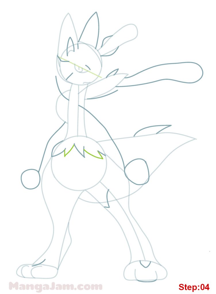 How to Draw Mega Lucario from Pokemon - MANGA-JAM.com