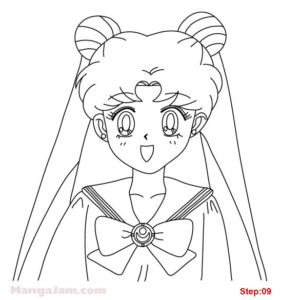 How to Draw Usagi Tsukino from Sailor Moon - MANGA-JAM.com