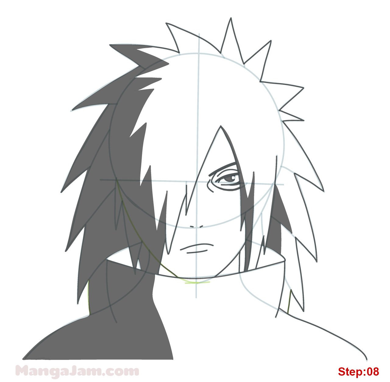 How To Draw Madara Uchiha From Naruto - Step By Step Drawing - YouTube
