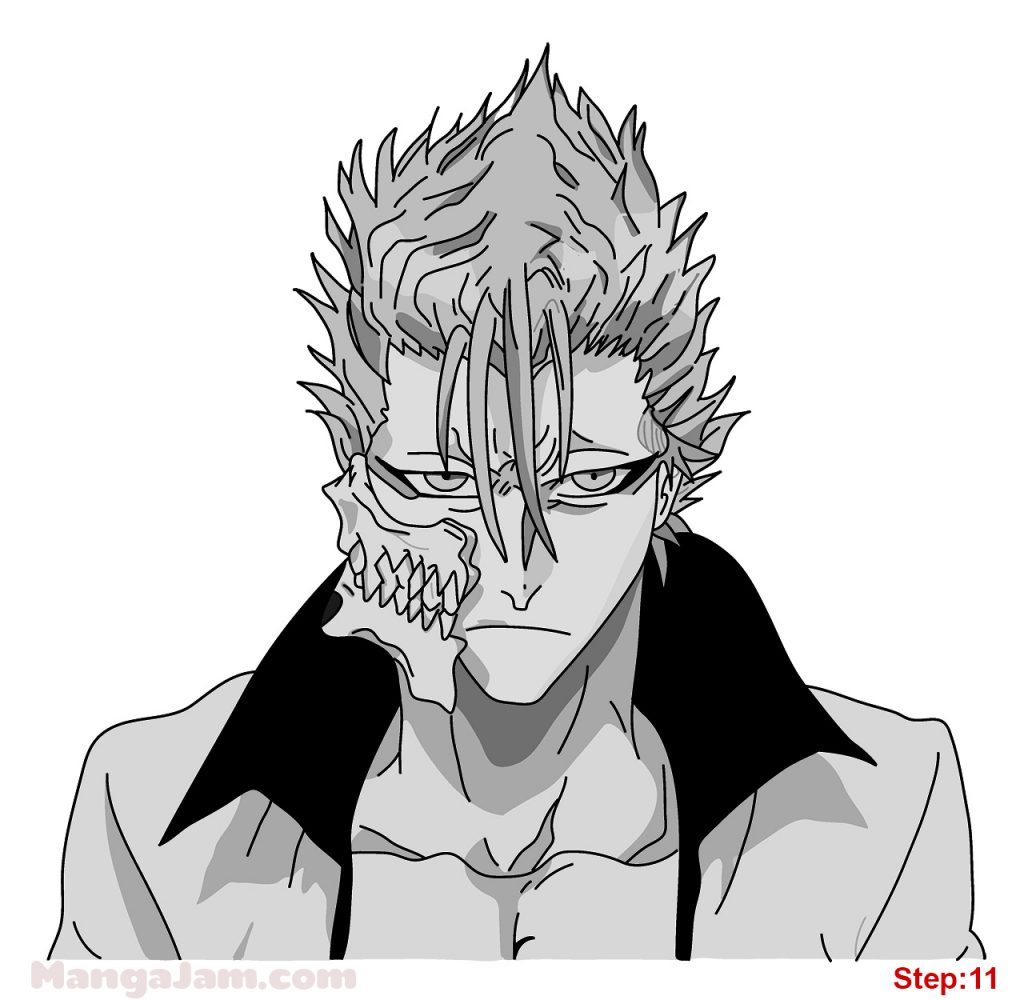 How to Draw Grimmjow Jaggerjack from Bleach - MANGA-JAM.com